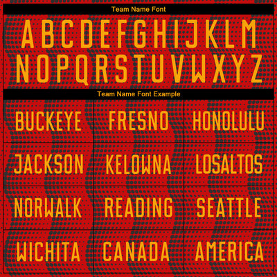 Custom Red Gold Sublimation Soccer Uniform Jersey