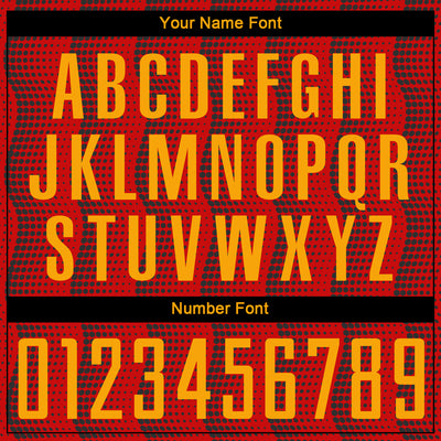 Custom Red Gold Sublimation Soccer Uniform Jersey