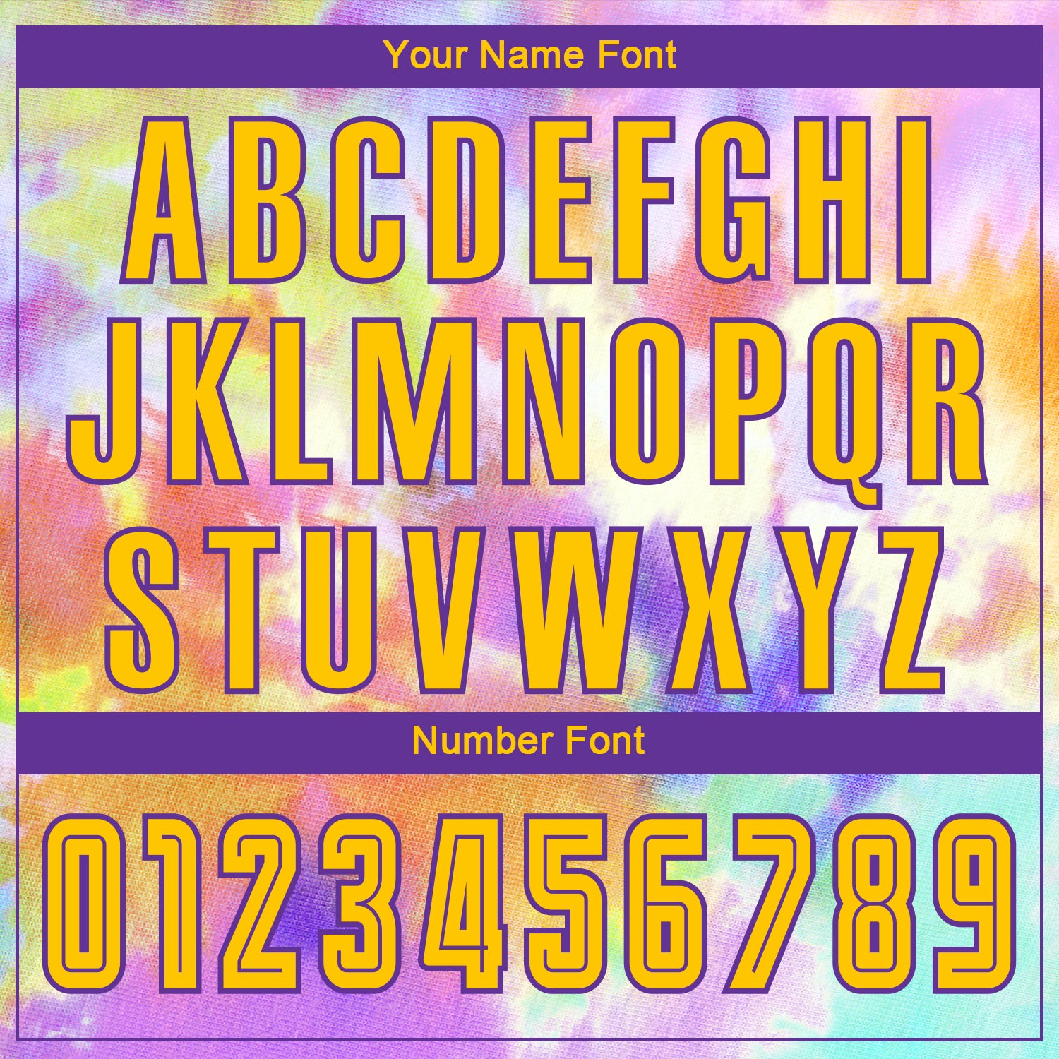 Custom Tie Dye Gold-Purple Sublimation Soccer Uniform Jersey