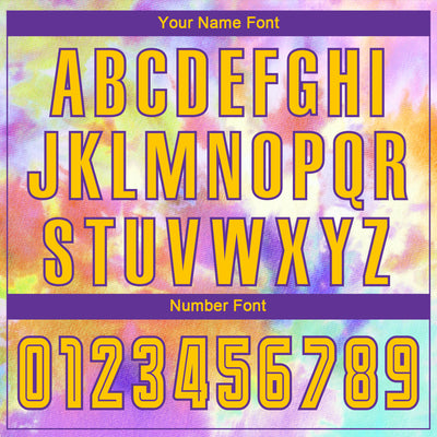 Custom Tie Dye Gold-Purple Sublimation Soccer Uniform Jersey