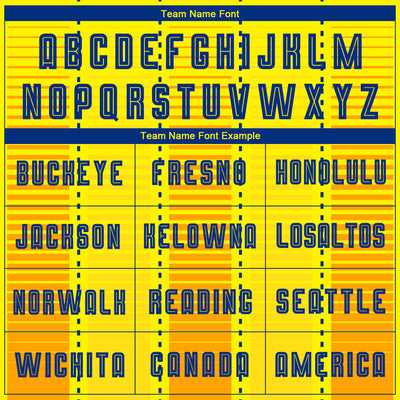 Custom Gold Royal-Orange Sublimation Soccer Uniform Jersey