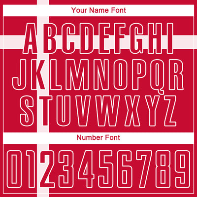 Custom Red Red-White Sublimation Danish Flag Soccer Uniform Jersey