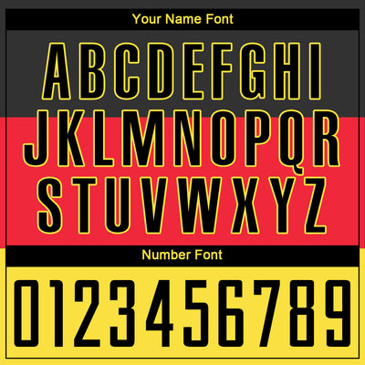 Custom Red Black-Gold Sublimation German Flag Soccer Uniform Jersey