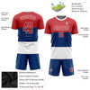 Custom Royal Red-White Sublimation Serbian Flag Soccer Uniform Jersey