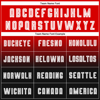 Custom Red White-Black Sublimation Long Sleeve Fade Fashion Soccer Uniform Jersey