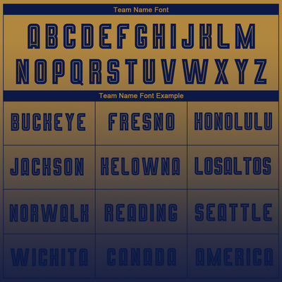 Custom Old Gold Navy Sublimation Long Sleeve Fade Fashion Soccer Uniform Jersey