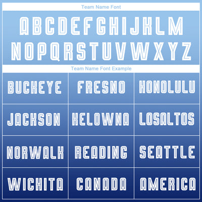 Custom Light Blue White-Navy Sublimation Long Sleeve Fade Fashion Soccer Uniform Jersey