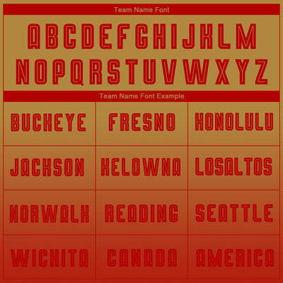 Custom Old Gold Red Sublimation Long Sleeve Fade Fashion Soccer Uniform Jersey