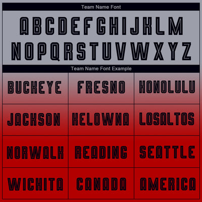 Custom Gray Black-Red Sublimation Long Sleeve Fade Fashion Soccer Uniform Jersey