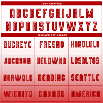 Custom White Red Sublimation Long Sleeve Fade Fashion Soccer Uniform Jersey