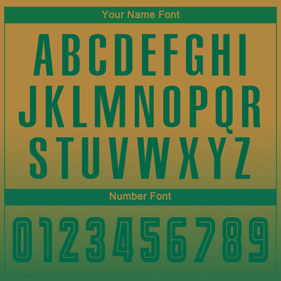 Custom Old Gold Kelly Green Sublimation Long Sleeve Fade Fashion Soccer Uniform Jersey