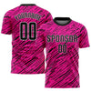 Custom Pink Black-White Sublimation Soccer Uniform Jersey