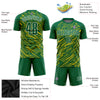 Custom Kelly Green Kelly Green-Gold Sublimation Soccer Uniform Jersey