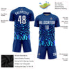 Custom Royal White-Lakes Blue Sublimation Soccer Uniform Jersey