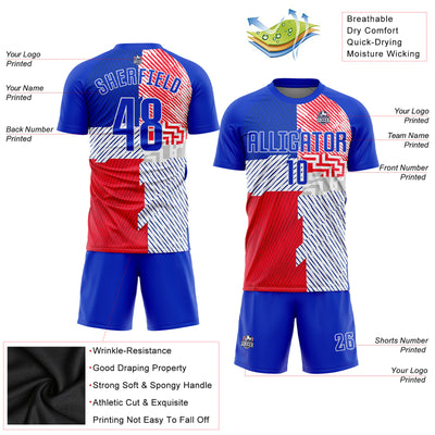 Custom Royal Royal-Red Sublimation Soccer Uniform Jersey