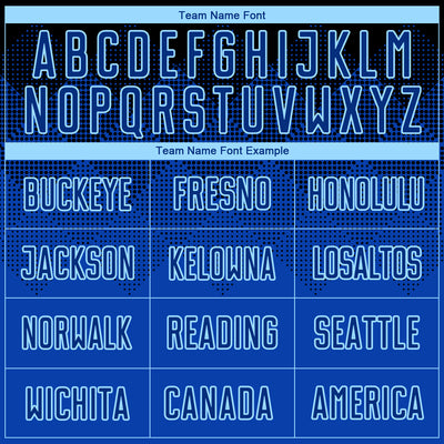 Custom Black Royal-Light Blue Sublimation Soccer Uniform Jersey