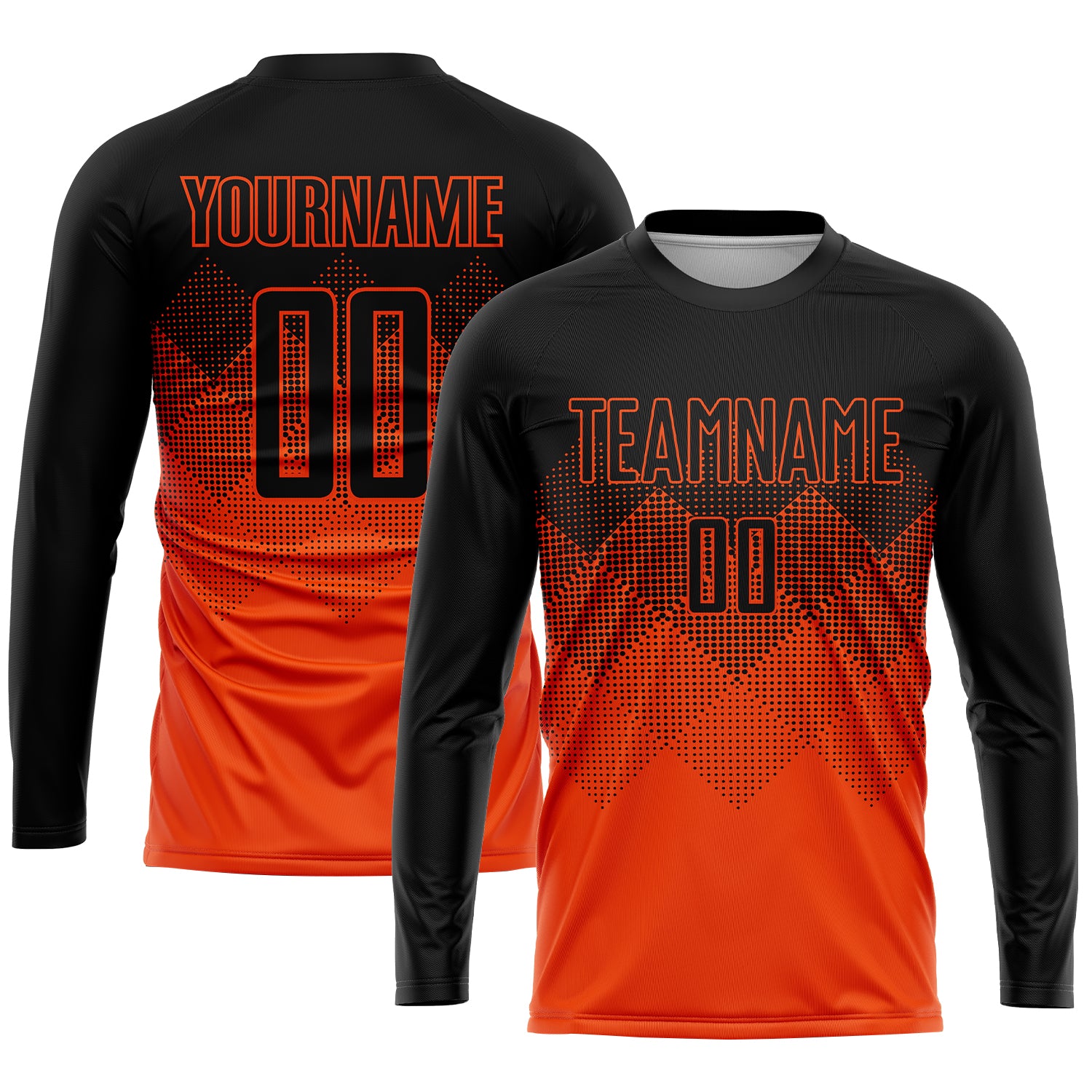 Custom Orange Black Gradient Square Shape Sublimation Soccer Uniform Jersey