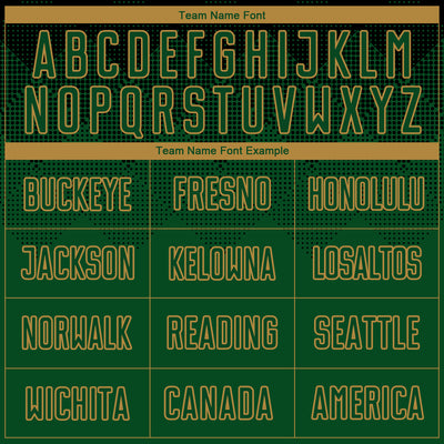 Custom Black Green-Old Gold Sublimation Soccer Uniform Jersey