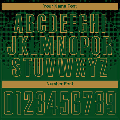 Custom Black Green-Old Gold Sublimation Soccer Uniform Jersey