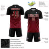 Custom Black Crimson-Cream Sublimation Soccer Uniform Jersey