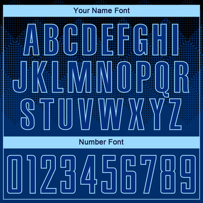 Custom Black US Navy Blue-Light Blue Sublimation Soccer Uniform Jersey