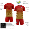 Custom Old Gold Red Sublimation Soccer Uniform Jersey