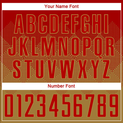 Custom Old Gold Red Sublimation Soccer Uniform Jersey