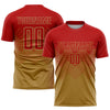 Custom Old Gold Red Sublimation Soccer Uniform Jersey