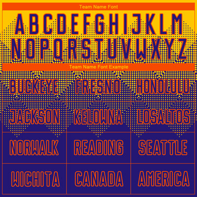 Custom Gold Dark Purple-Orange Sublimation Soccer Uniform Jersey