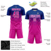 Custom Royal Deep Pink-White Sublimation Soccer Uniform Jersey