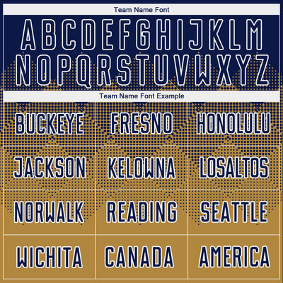 Custom Old Gold Navy-White Sublimation Soccer Uniform Jersey