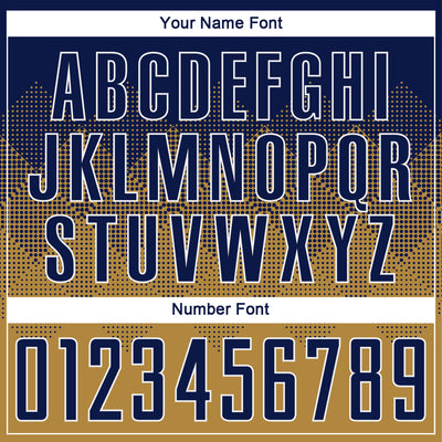 Custom Old Gold Navy-White Sublimation Soccer Uniform Jersey