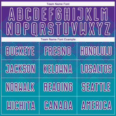 Custom Teal Purple-White Sublimation Soccer Uniform Jersey