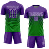 Custom Grass Green Purple-White Sublimation Soccer Uniform Jersey