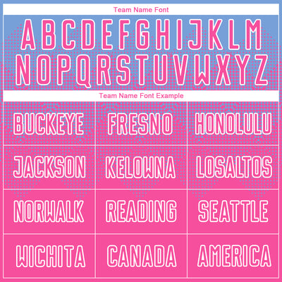 Custom Light Blue Pink-White Sublimation Soccer Uniform Jersey