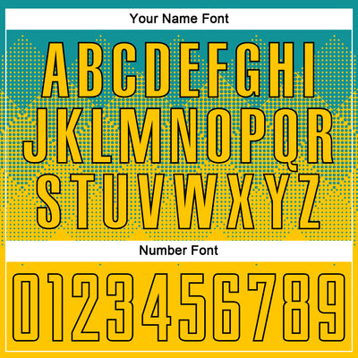 Custom Teal Gold-Black Sublimation Soccer Uniform Jersey