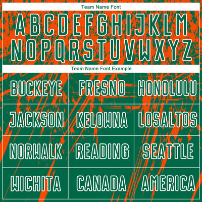 Custom Kelly Green Orange-White Sublimation Soccer Uniform Jersey