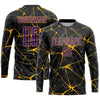 Custom Black Purple-Gold Sublimation Soccer Uniform Jersey