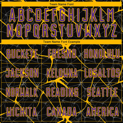 Custom Black Purple-Gold Sublimation Soccer Uniform Jersey