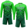 Custom Green Grass Green-White Sublimation Soccer Uniform Jersey