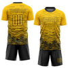 Custom Yellow Black Sublimation Soccer Uniform Jersey