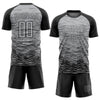 Custom Gray Black Sublimation Soccer Uniform Jersey