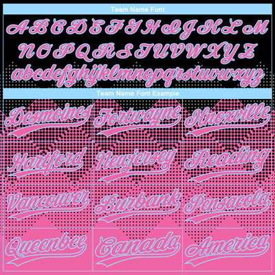 Custom Black Pink-Light Blue 3D Pattern Gradient Square Shapes Two-Button Unisex Softball Jersey