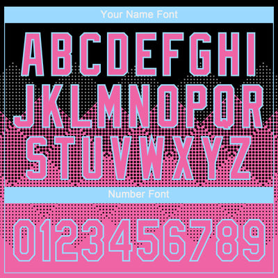 Custom Black Pink-Light Blue 3D Pattern Gradient Square Shapes Two-Button Unisex Softball Jersey