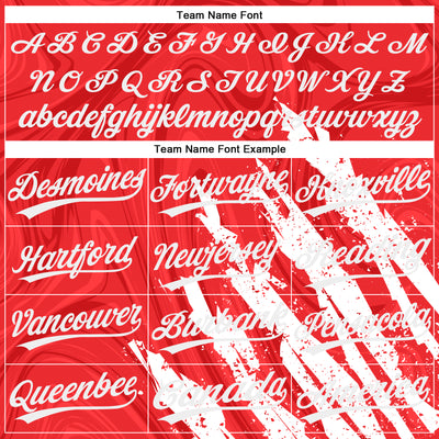 Custom Red White 3D Pattern Two-Button Unisex Softball Jersey