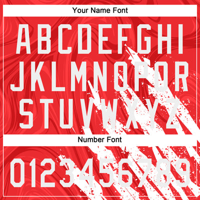 Custom Red White 3D Pattern Two-Button Unisex Softball Jersey