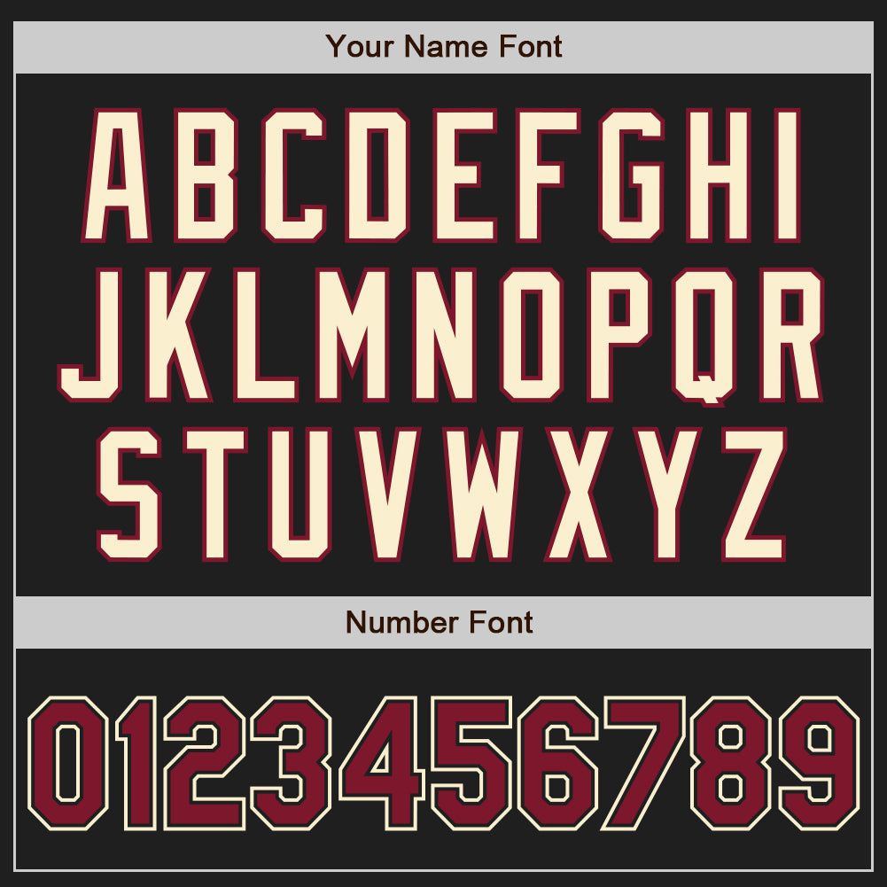 Custom Black Crimson-Cream Two-Button Unisex Softball Jersey