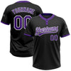 Custom Black Purple-White Two-Button Unisex Softball Jersey