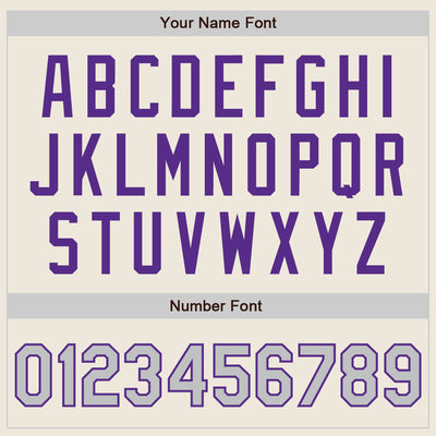 Custom Cream Gray-Purple Two-Button Unisex Softball Jersey