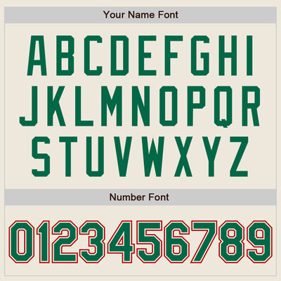 Custom Cream Kelly Green-Red Two-Button Unisex Softball Jersey